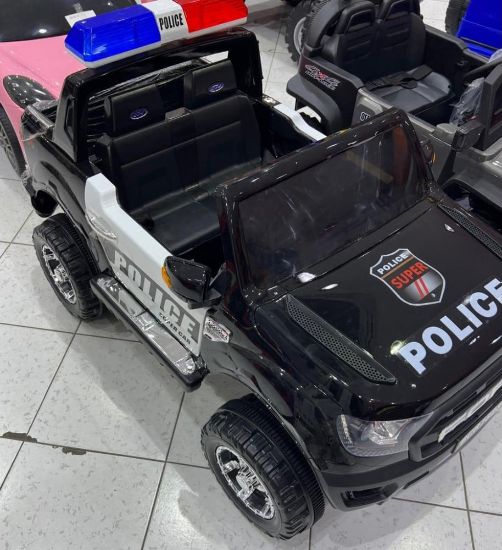 صورة جيب شرطة اطفال كهربائي بمحركين 12 فولت بعلامة FORD